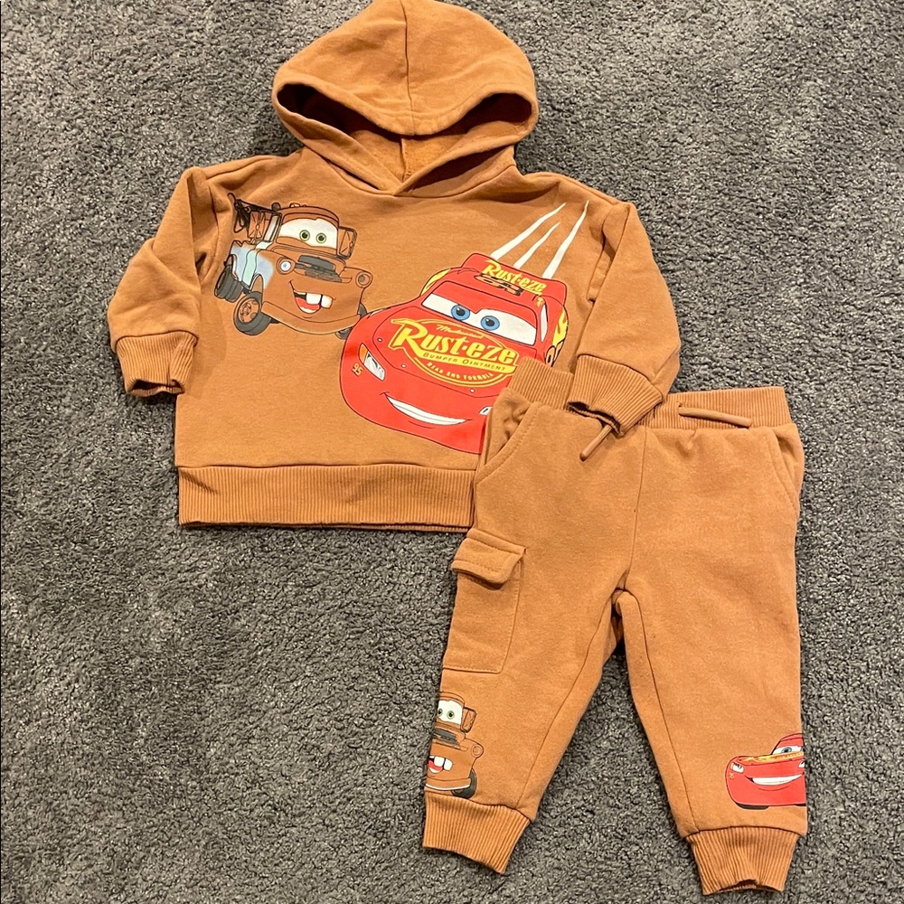 Pixar Kids 12m matching set - Cars Character Hoodie and Pants Set